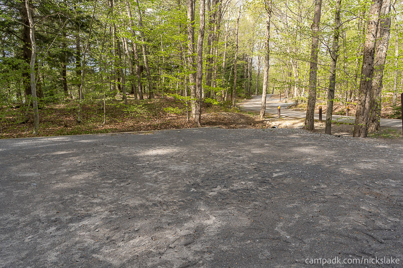 Campsite Photo of Site 70 at Nicks Lake Campground, New York - Cross Site View