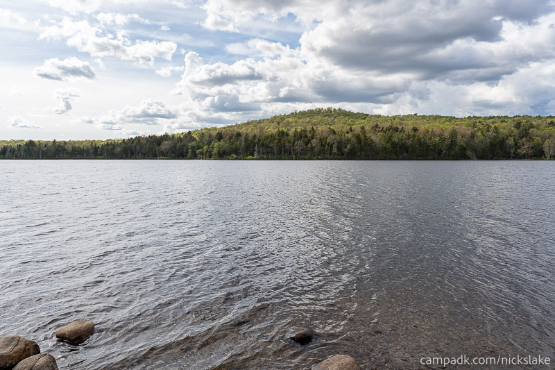 Campsite Photo of Site 70 at Nicks Lake Campground, New York - View from Shoreline