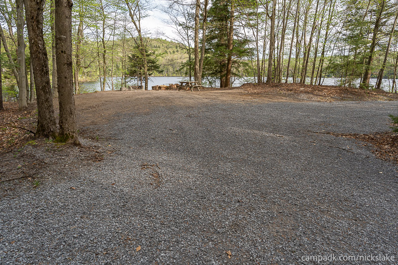 Campsite Photo of Site 112 at Nicks Lake Campground, New York - Looking at Site from Road