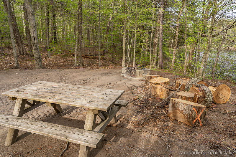 Campsite Photo of Site 112 at Nicks Lake Campground, New York - Cross Site View