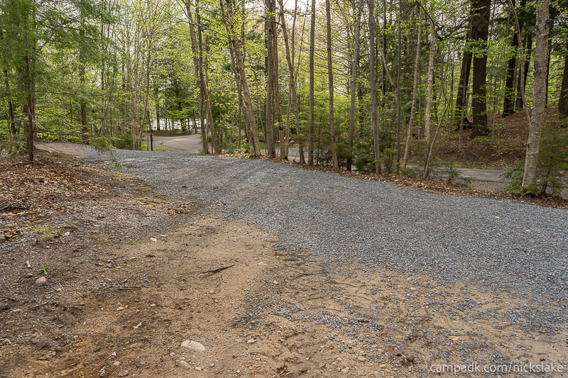 Campsite Photo of Site 112 at Nicks Lake Campground, New York - Looking Back Towards Road