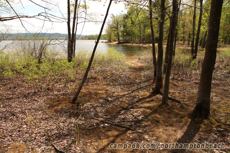Campsite Photo of Site 98 at Northampton Beach Campground, New York - Pathway Down to Water