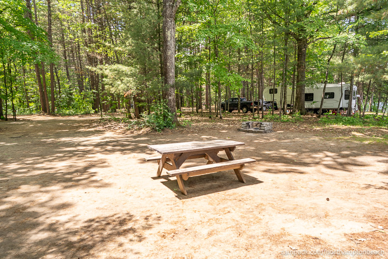Campsite Photo of Site 74 at Northampton Beach Campground, New York - Cross Site View