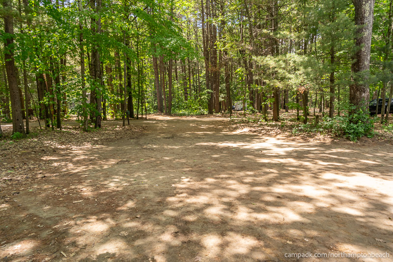 Campsite Photo of Site 74 at Northampton Beach Campground, New York - Looking Back Towards Road