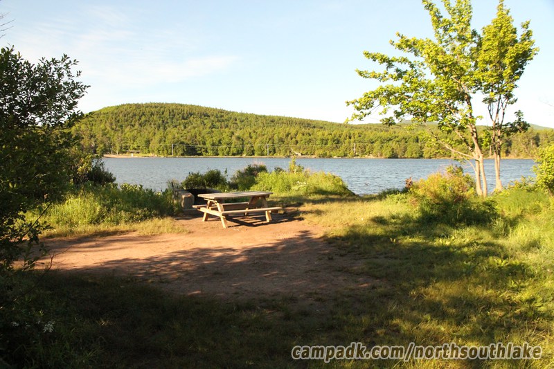 Campsite Photo of Site 150 at North South Lake Campground, New York - Looking at Site from Part Way In
