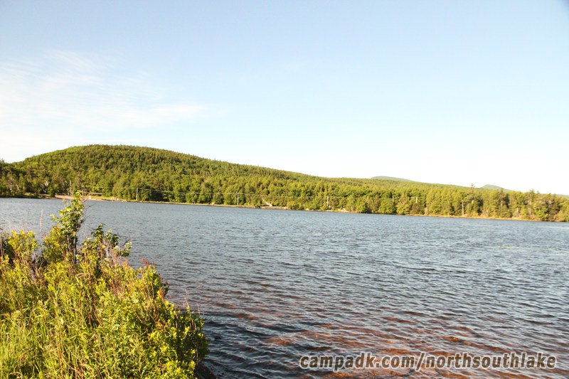 Campsite Photo of Site 150 at North South Lake Campground, New York - View from Shoreline