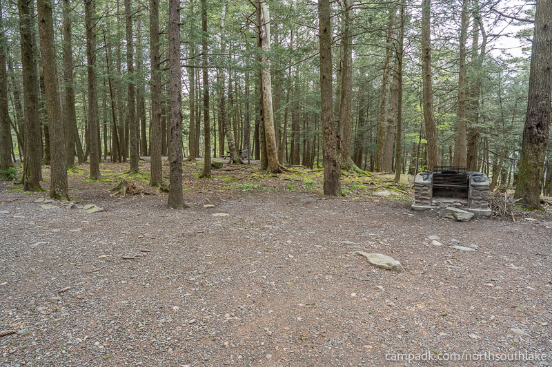 Campsite Photo of Site 63 at North South Lake Campground, New York - Cross Site View