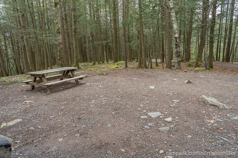 Campsite Photo of Site 63 at North South Lake Campground, New York - Cross Site View
