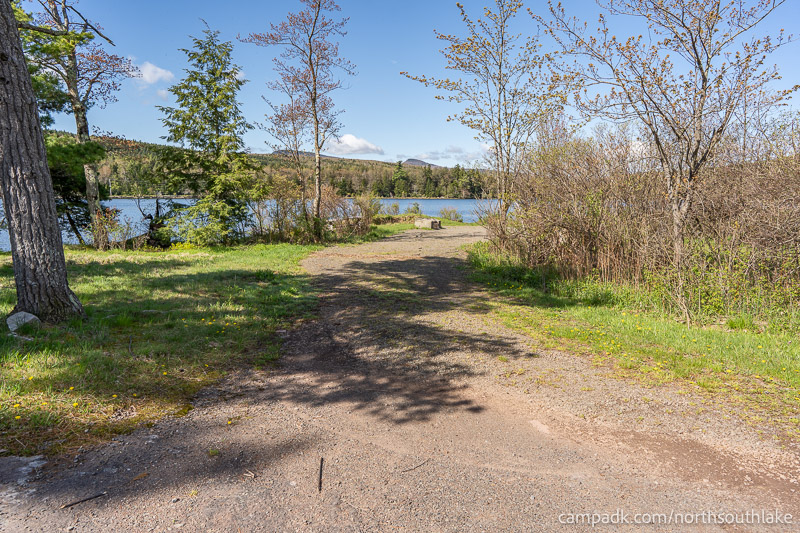 Campsite Photo of Site 150 at North South Lake Campground, New York - Looking at Site from Part Way In