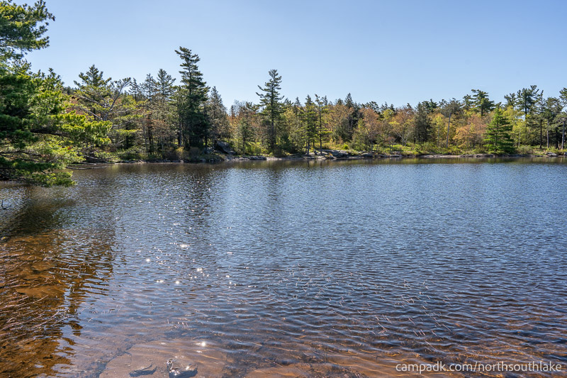Campsite Photo of Site 150 at North South Lake Campground, New York - View from Shoreline