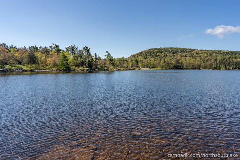 Campsite Photo of Site 150 at North South Lake Campground, New York - View from Shoreline