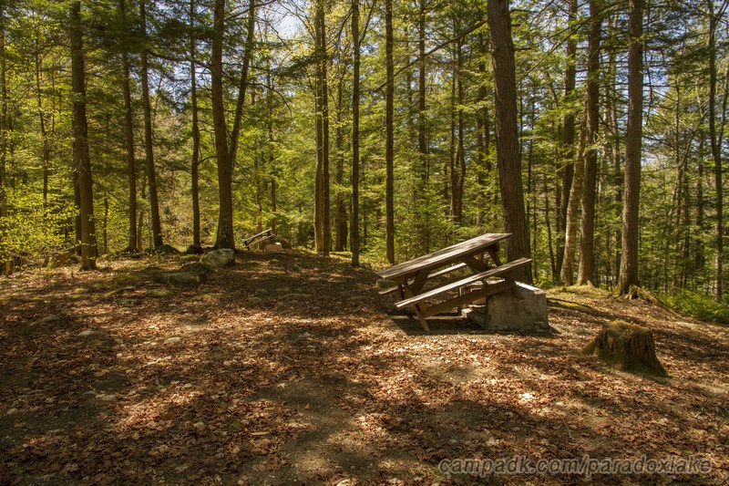 Campsite Photo of Site 52 at Paradox Lake Campground, New York - Cross Site View