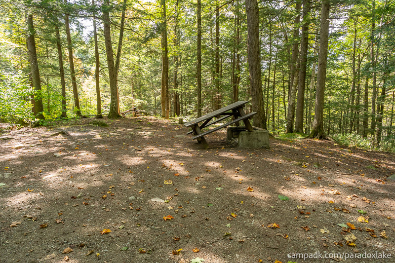 Campsite Photo of Site 52 at Paradox Lake Campground, New York - Cross Site View