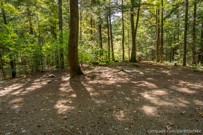 Campsite Photo of Site 52 at Paradox Lake Campground, New York - Cross Site View