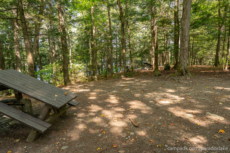 Campsite Photo of Site 52 at Paradox Lake Campground, New York - Cross Site View