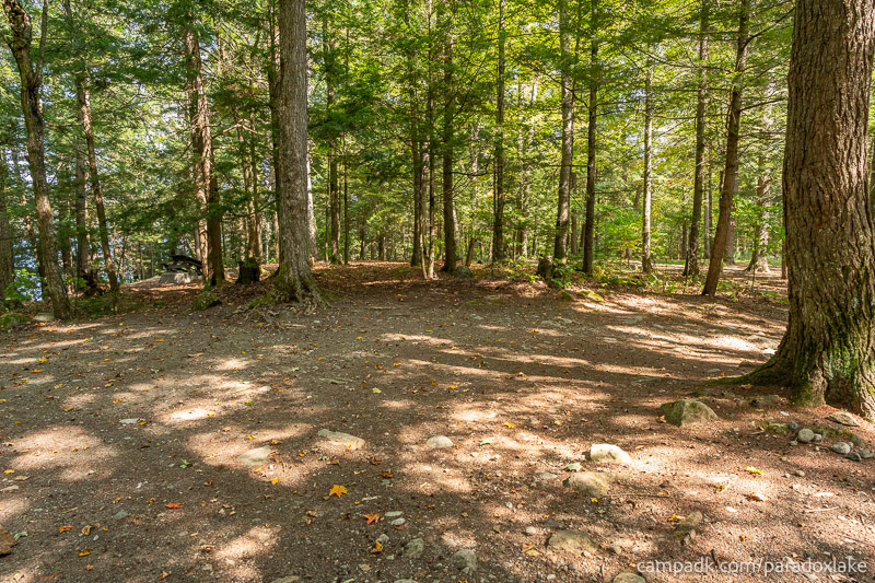 Campsite Photo of Site 52 at Paradox Lake Campground, New York - Cross Site View