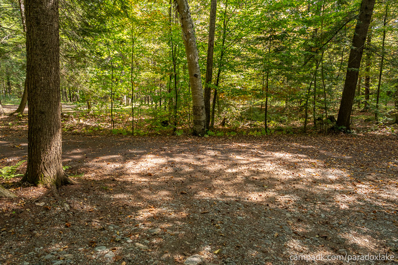 Campsite Photo of Site 52 at Paradox Lake Campground, New York - Looking Back Towards Road
