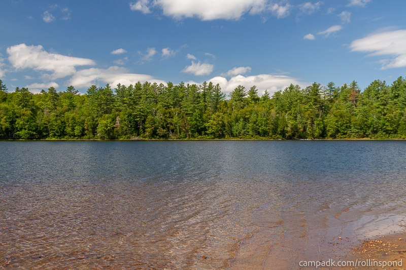 Campsite Photo of Site 222 at Rollins Pond Campground, New York - View from Shoreline
