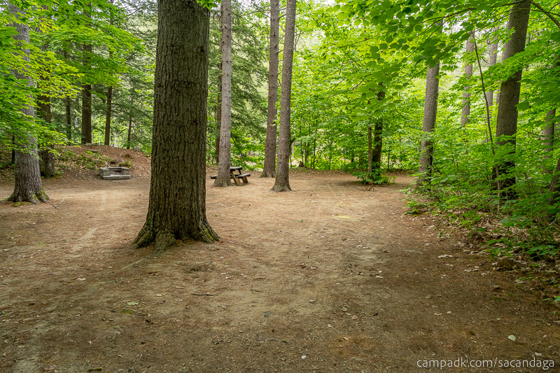 Campsite Photo of Site 69 at Sacandaga Campground, New York - Looking at Site from Part Way In