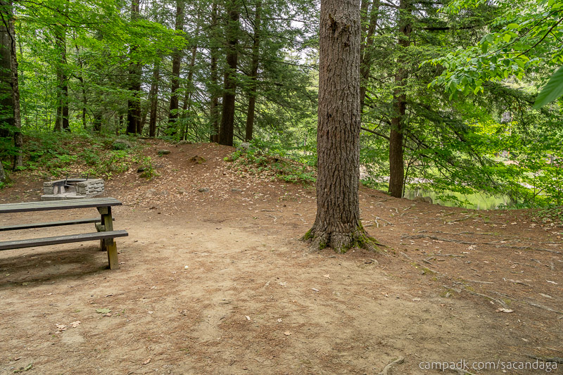 Campsite Photo of Site 69 at Sacandaga Campground, New York - Cross Site View