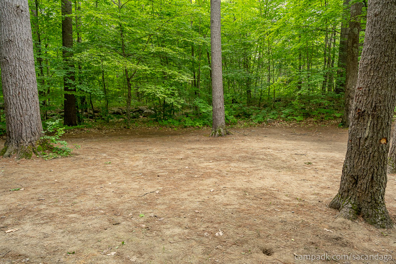 Campsite Photo of Site 69 at Sacandaga Campground, New York - Cross Site View