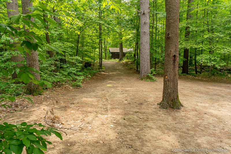Campsite Photo of Site 69 at Sacandaga Campground, New York - Looking Back Towards Road