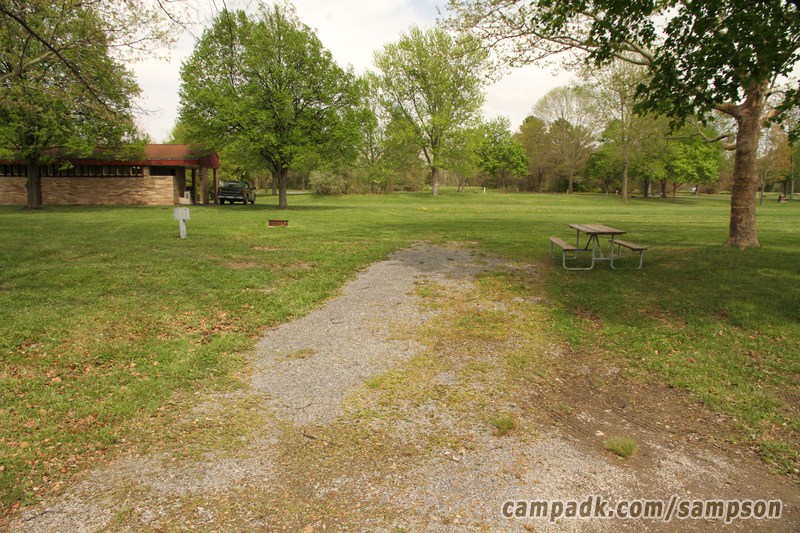 Campsite Photo of Site 85 at Sampson State Park, New York - Looking at Site from Road