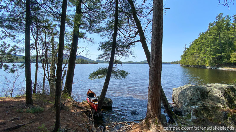 Campsite Photo of Site 65 at Saranac Lake Islands Campground, New York - Path Back Down To Water