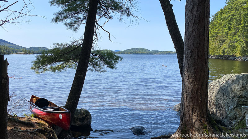Campsite Photo of Site 65 at Saranac Lake Islands Campground, New York - View from Site Shoreline