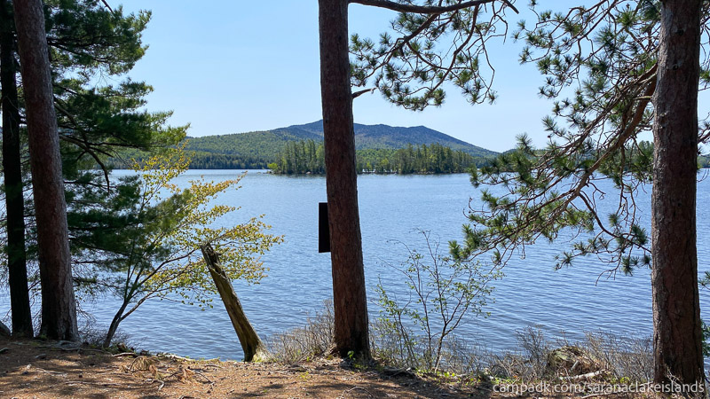 Campsite Photo of Site 65 at Saranac Lake Islands Campground, New York - View from Site Shoreline