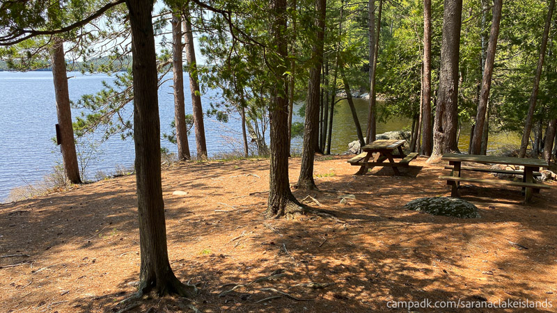 Campsite Photo of Site 65 at Saranac Lake Islands Campground, New York - Main Campsite Area