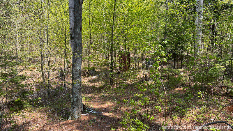 Campsite Photo of Site 65 at Saranac Lake Islands Campground, New York - Path to Outhouse