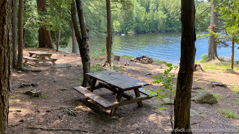 Campsite Photo of Site 5 at Saranac Lake Islands Campground, New York - Main Campsite Area