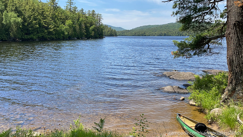 Campsite Photo of Site 5 at Saranac Lake Islands Campground, New York - View from Site Shoreline