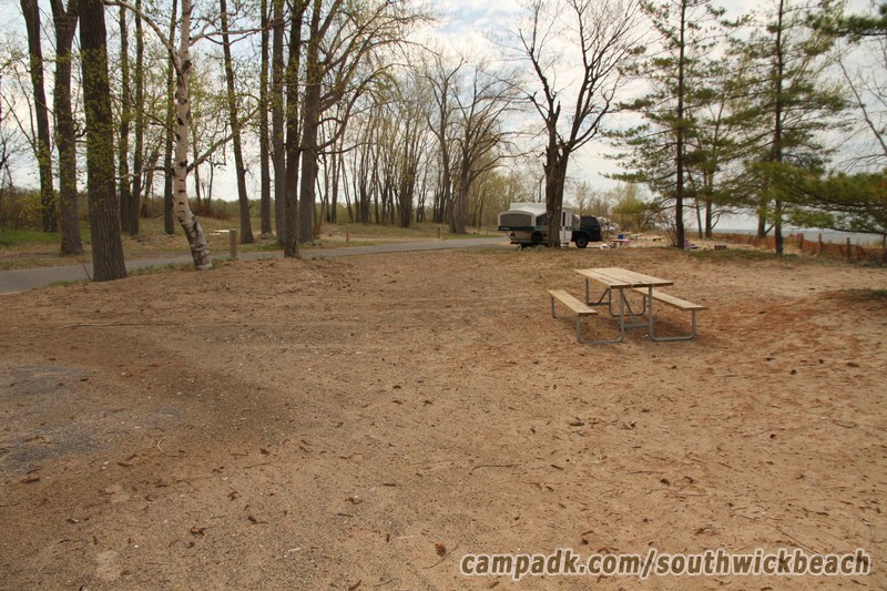 Campsite Photo of Site 5 at Southwick Beach State Park, New York - Cross Site View