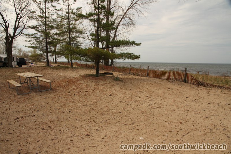 Campsite Photo of Site 5 at Southwick Beach State Park, New York - Cross Site View