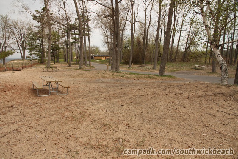 Campsite Photo of Site 5 at Southwick Beach State Park, New York - Cross Site View