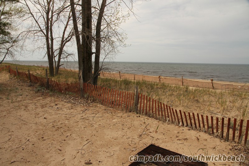 Campsite Photo of Site 5 at Southwick Beach State Park, New York - Fireplace View