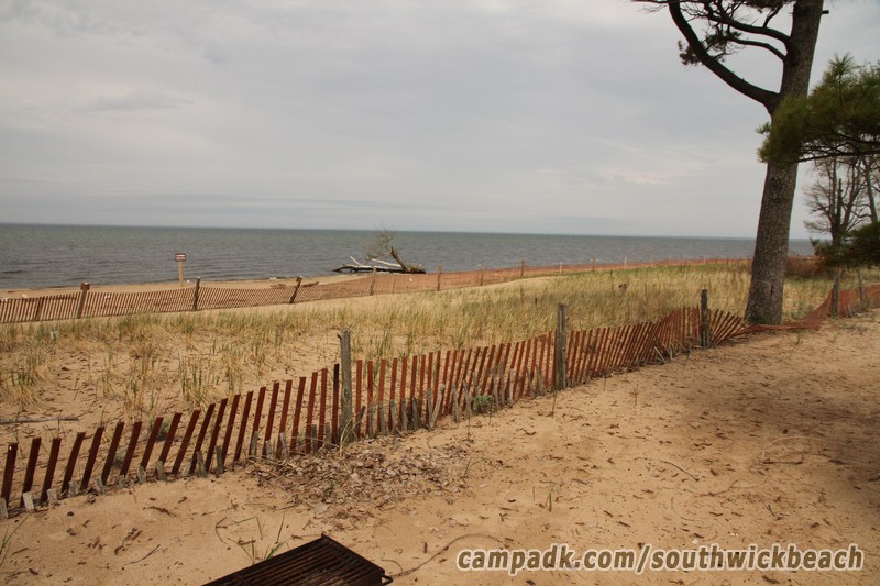 Campsite Photo of Site 5 at Southwick Beach State Park, New York - Fireplace View