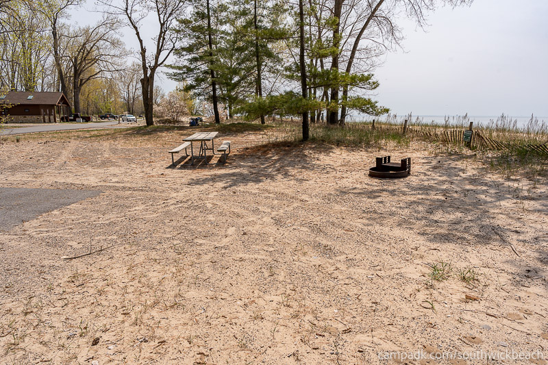 Campsite Photo of Site 5 at Southwick Beach State Park, New York - Cross Site View