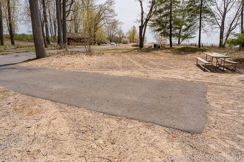 Campsite Photo of Site 5 at Southwick Beach State Park, New York - Cross Site View