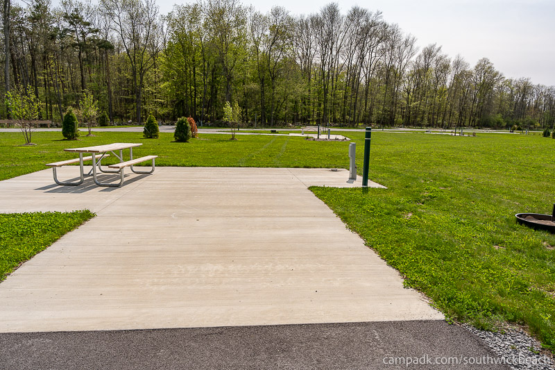 Campsite Photo of Site 121 at Southwick Beach State Park, New York - Looking at Site from Part Way In