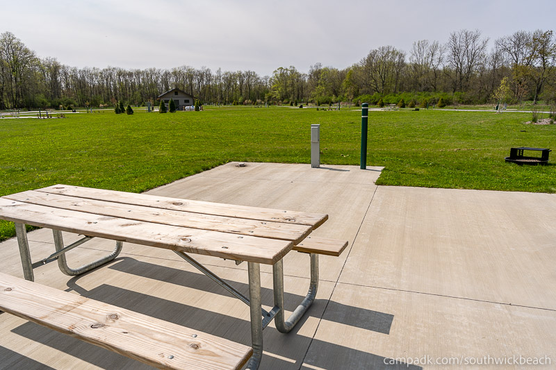 Campsite Photo of Site 121 at Southwick Beach State Park, New York - Cross Site View