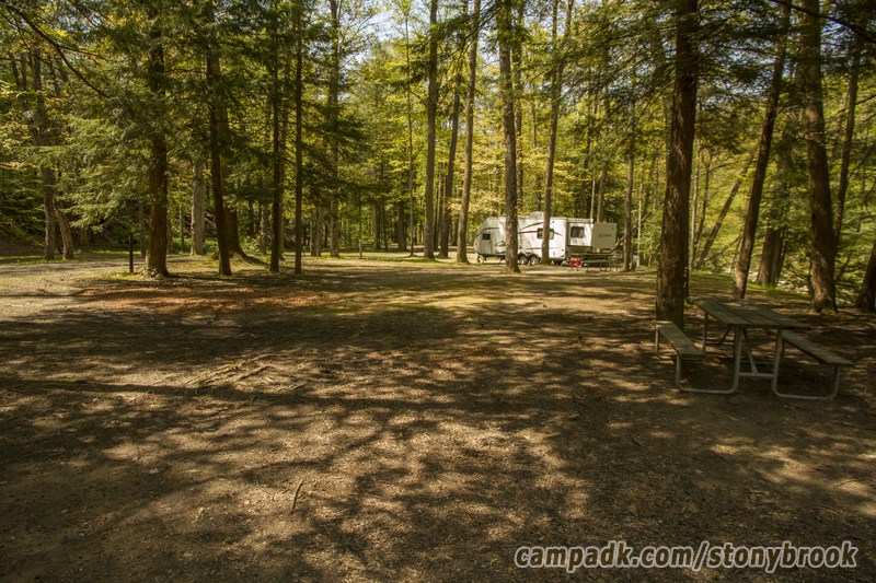Campsite Photo of Site 417 at Stony Brook State Park, New York - Cross Site View