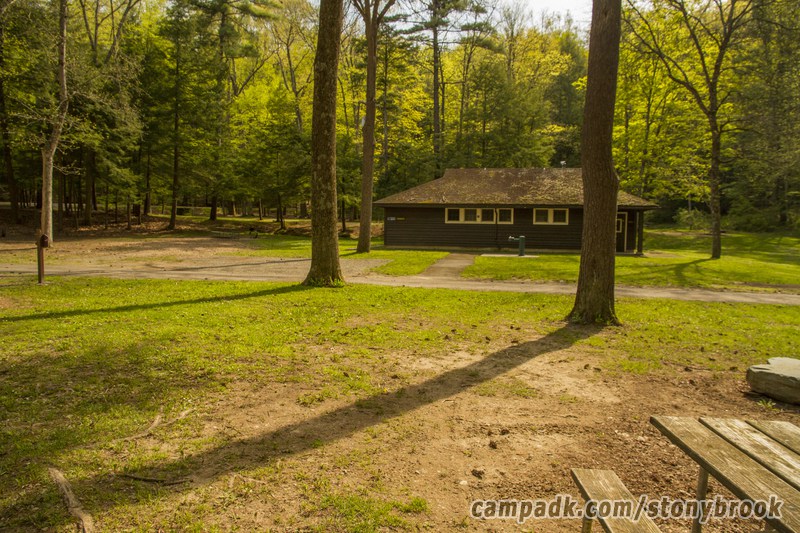 Campsite Photo of Site 309 at Stony Brook State Park, New York - Looking Back Towards Road