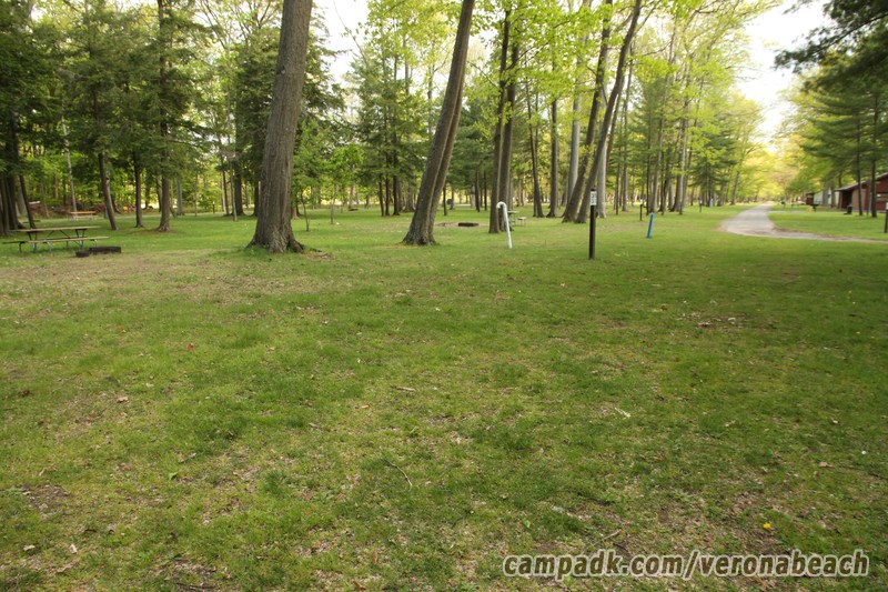 Campsite Photo of Site 32 at Verona Beach State Park, New York - Cross Site View