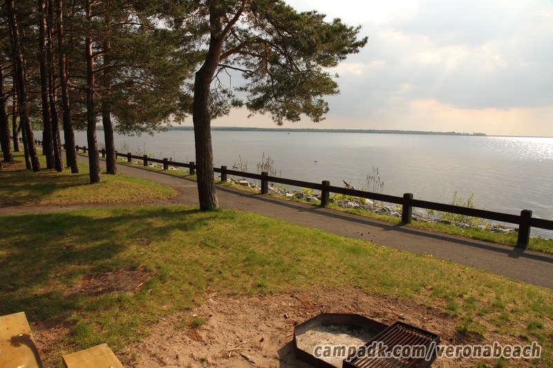 Campsite Photo of Site 9 at Verona Beach State Park, New York - Fireplace View