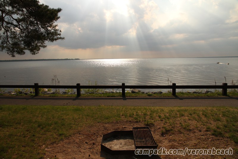 Campsite Photo of Site 9 at Verona Beach State Park, New York - Fireplace View