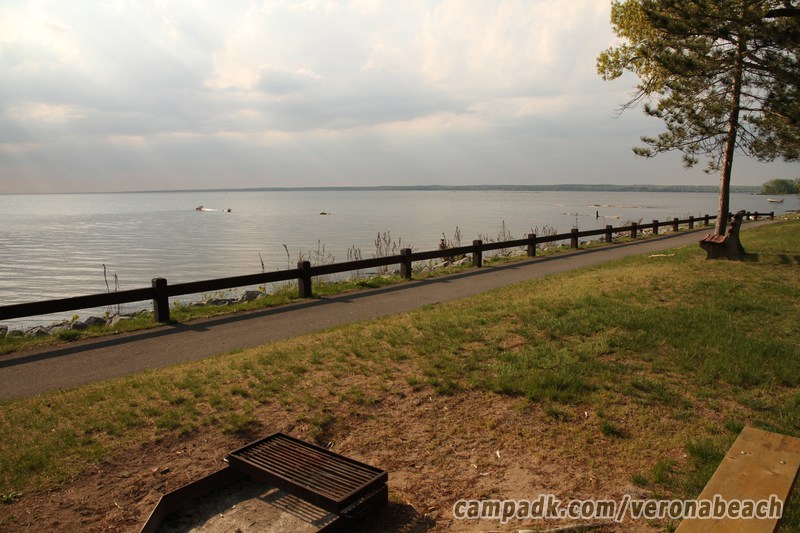 Campsite Photo of Site 9 at Verona Beach State Park, New York - Fireplace View