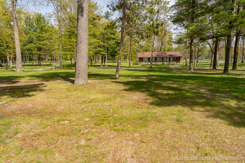 Campsite Photo of Site 9 at Verona Beach State Park, New York - Looking Back Towards Road